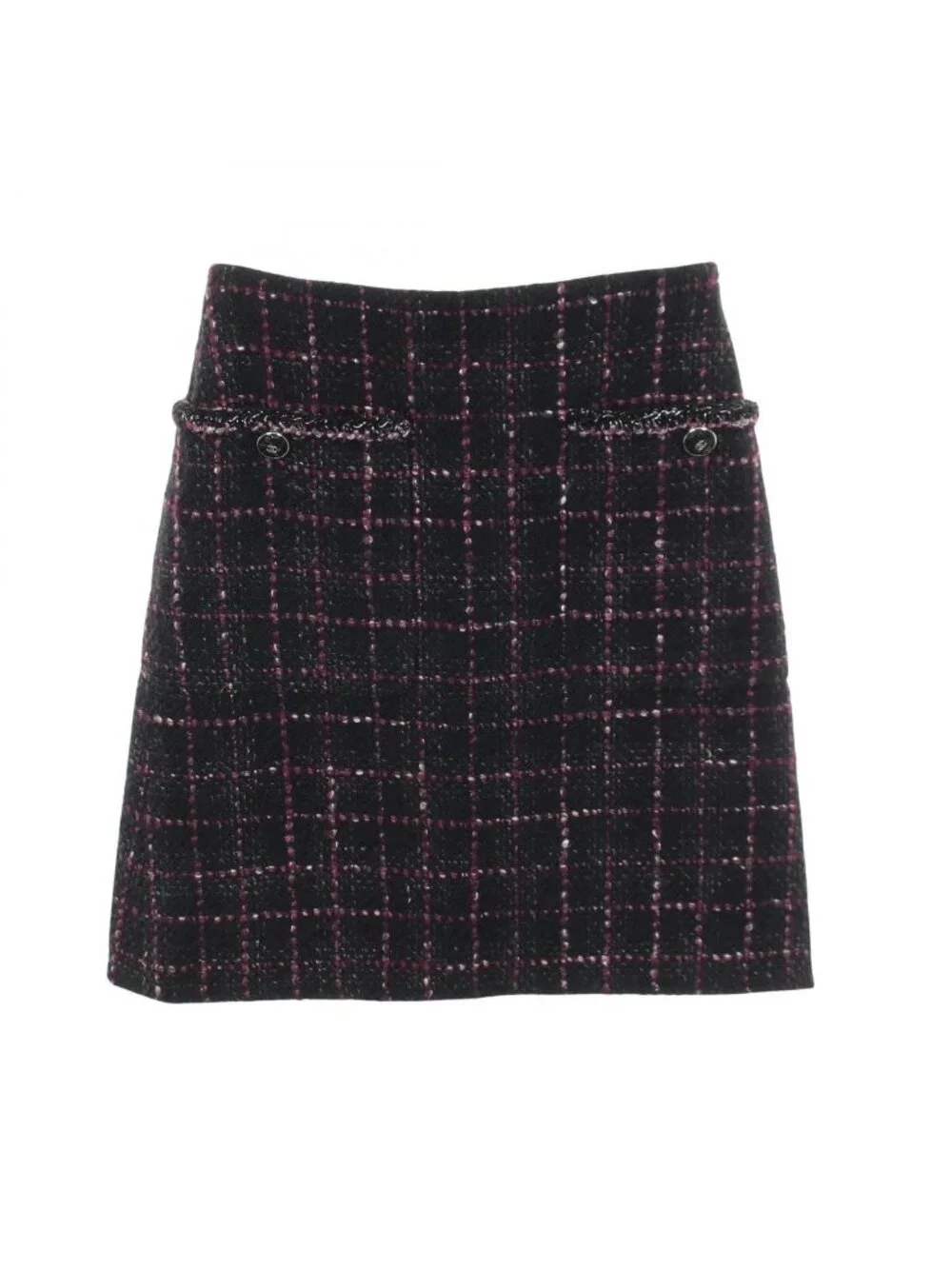 Chanel Skirt CC Logo Button Wool